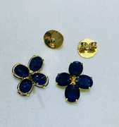 14kt Yellow Gold & Blue Sapphire Earrings