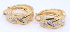 Sterling Silver Crystal Hoop Earrings