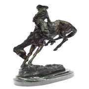 Cowboy on Horse Rodeo Old West Western Bronze Sculpture