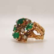 14kt Gold, Emerald & Diamond Cocktail Ring