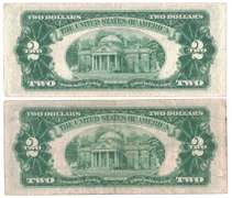 1953-C Red Seal $2 Bill lot of Two(2)