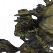 Western Cowboy with Bucking Horse Bronze Sculpture