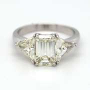 Remarkable +4ctw. Three-Diamond Ring
