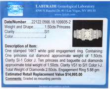 Powerful White Gold Princess Baguette and Round Diamond Straight Engagement Ring