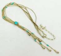 Wide Navajo Liquid Sterling Silver & Turquoise Necklace