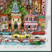 Charles Fazzino, "Perfectly Palm Beach (Green)" Framed 3D Limited Edition Silk Screen, DX Numbered and Hand Signed with Certificate of Authenticity.