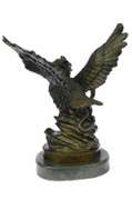 Flying Owl Bird with snake Bronze Sculpture