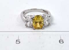 Sterling Silver 3 Gemstone Ring