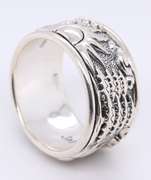 Jai Sterling Silver Spirit of Alaska Carved Eagle Ring