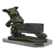 Bulldog Bronze Planter Sculpture Statue
