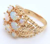 Favorite Yellow Gold Opal Cluster Cocktail Ring