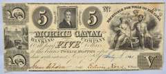 $ 5 Morris Canal Bank Co New Jersey Unc 1841 Note