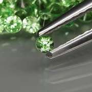 Very rare 3.26ct untreated apple green Tsavorite set