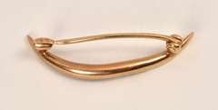 Vintage 14k Seed Pearl Crescent Brooch