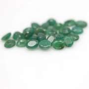 Rich green unheated 8.44ct 5x4mm Emerald set