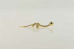 14K Yellow Gold 3D Articulated Dragonfly Symbol Belly Button Ring