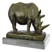 Ancient Endangered Rhinoceros Bronze Sculpture