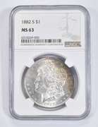 MS63 1882-S Morgan Silver Dollar - Graded NGC