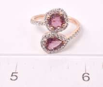 Delightful Sapphire & Diamond Ring, 18KT Rose Gold