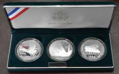 1994 Veterans Proof Commemorative Silver Dollar Set 3 Coins OGP