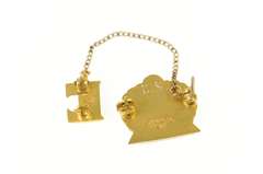 14K Yellow Gold Phi Theta Alpha Crown Seed Pearl E Lapel Pin/Brooch