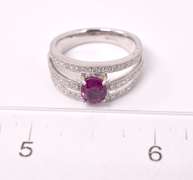 GIA Certified Ruby and Diamond Ring in Platinum