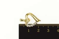 14K Yellow Gold Diamond Curvy Heart Love Symbol Pendant