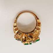 14kt Gold, Emerald & Diamond Cocktail Ring