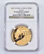 PF68 UCAM 2007 South Africa 100 Rand 1 Oz .999 Gold Natura Eland NGC