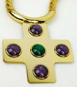 1970 Lanvin Paris Huge Cross Necklace