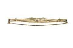 10K White Gold Art Deco Princess Amethyst Etched Bow Bar Pin/Brooch