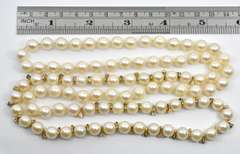 Long Strand of 8mm Pearls with Diamond Accents