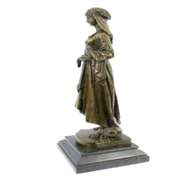 Young Woman with a Bundle of Wheat Bronze Sculpture