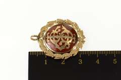 14K Yellow Gold Enamel Victorian Reversible Monogram CIS Pendant