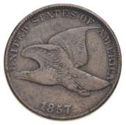 1857 Flying Eagle Cent - 5.9 - Clash With 50C Rare Error