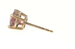 14K Yellow Gold Round Garnet Solitaire Simple Single Stud Earring
