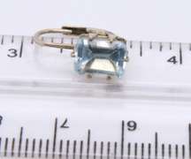 Vintage Sterling Silver Blue Topaz Dangle Earrings
