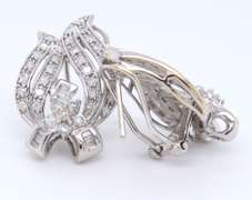 Dazzling White Gold Diamond and Bagutte Earrings