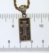 Vintage Sterling Silver Faith Cross Pendant Rope Chain
