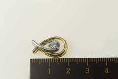 10K Yellow Gold 0.23 Ct Diamond Two Tone Loop Diamond Pendant