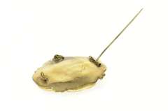 Gold Filled Victorian Mourning Jewelry Hair Ornate Enamel Pendant/Pin