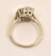 Estate White Gold Pearl & Diamond Ring