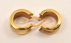 Small Wide 14k Hoop Earrings