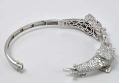 Sterling Silver Elephant Hinge Bangle
