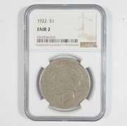 FAIR 2 1922 Peace Silver Dollar - Graded NGC LOW BALL