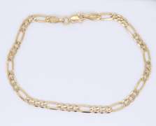 Charming Yellow Gold Figaro Link Bracelet