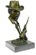 Gun Revolver Wyatt Earp Western Bronze Statue