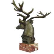 Buck Deer Elk Stag Bronze Sculpture
