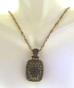 Mexican Sterling Silver Rope Chain And Filigree Pendant