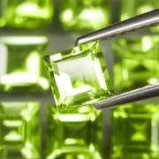 Princess cut Unheated! 11.16ct Peridot set